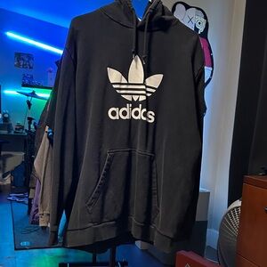 Adidas Black and White Men's Hoodie